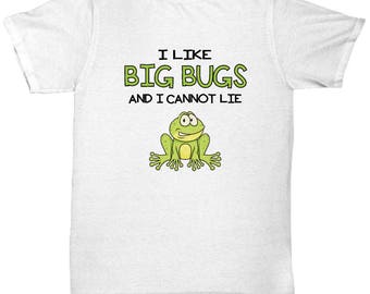 Camiseta divertida de rana "Me gustan los insectos grandes" - Camisetas de rana, camisetas de rana, camisetas de rana, regalos de rana, camisetas divertidas de rana, regalos para amantes de las ranas, camiseta divertida de rana