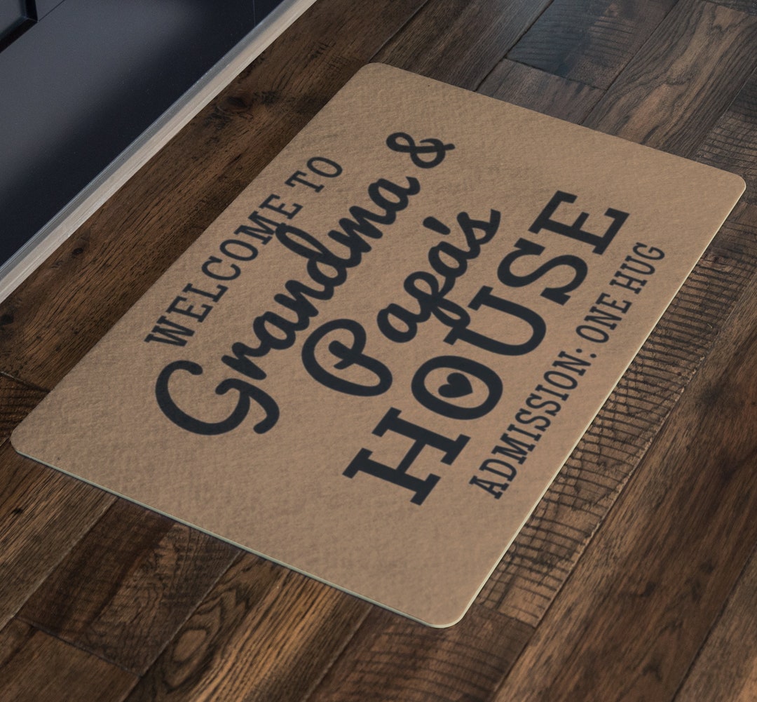 Grandma & Papa's House Admission Doormat Cute Grandparents Gift