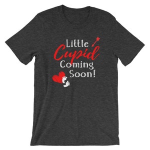 Little Cupid Coming Soon Short-Sleeve Unisex T-Shirt - Pregnancy Announcement Shirt, Valentine&#39;s Day Pregnancy Shirt, Bump&#39;s First Valentine