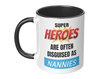 Nanny Gift, Gift for Nanny, Superheroes Are Often Disguised As Nannies Accent Mug, Child Care, Au Pair Gift, Nanny Christmas Gift, Governess