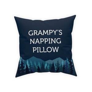 Grampy Gift, Gift for Grampy, Grampy Fathers Day Gift, Grampy&#39;s Napping Pillow, Mountain Scene, Grampy Pillow, Grampy Birthday, Christmas