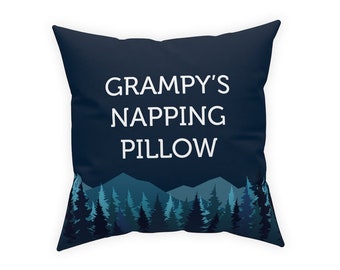 Grampy Gift, Gift for Grampy, Grampy Fathers Day Gift, Grampy&#39;s Napping Pillow, Mountain Scene, Grampy Pillow, Grampy Birthday, Christmas