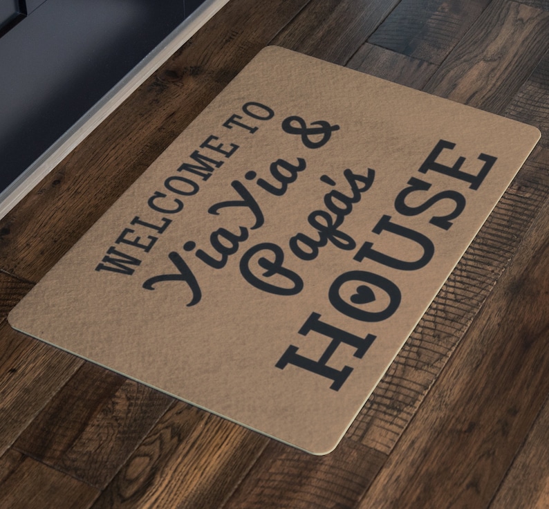 Welcome To YiaYia And Papa/'s House Doormat YiaYia and Papa Christmas Grandparents Day Gift YiaYia and Papa gift Cute Grandparents Gift