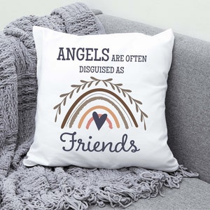 Friend Gifts For Woman, Friend Thank You Gift, Angels Are Often Disguised As Friends, Best Friend Pillow, Best Friend Birthday Gifts Woman