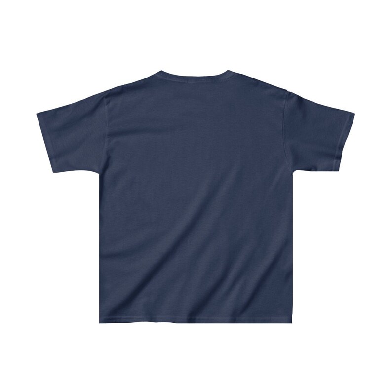 May include: A plain navy blue t-shirt with short sleeves.