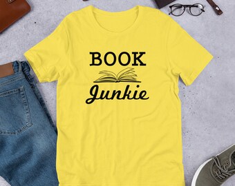 Book Junkie Short-Sleeve Unisex T-Shirt - Book Lover Shirt, Funny Book Shirt, Funny Reading Shirt, Book Worm Gift