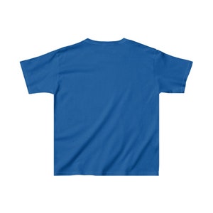 May include: A plain, solid blue short-sleeved t-shirt.
