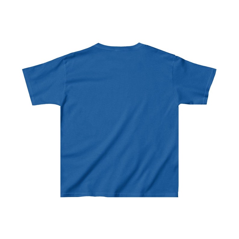 May include: A plain, solid blue short-sleeved t-shirt.