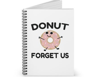Geschenk für Kollegen Abschied Geschenk, Mitarbeiter Abschied Geschenk, Chef Abschied Geschenk, Donut Vergiss uns Spiralblock, Geschenk zum Ruhestand, Mitarbeiter Abschied Geschenk