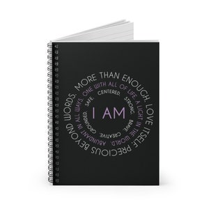 Cahier spirituel, Cahier positif, Affirmation spirituelle JE SUIS, Affirmation positive, Loi de l'attraction, Script + Journal d'intentions