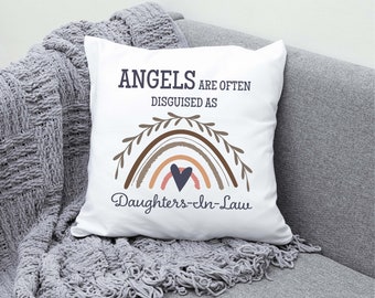 Daughter In Law Gift From Mother In Law, For Mothers Day, Angels Are Often Disguised As Daughters-In-Law Pillow, Daughter In Law Birthday