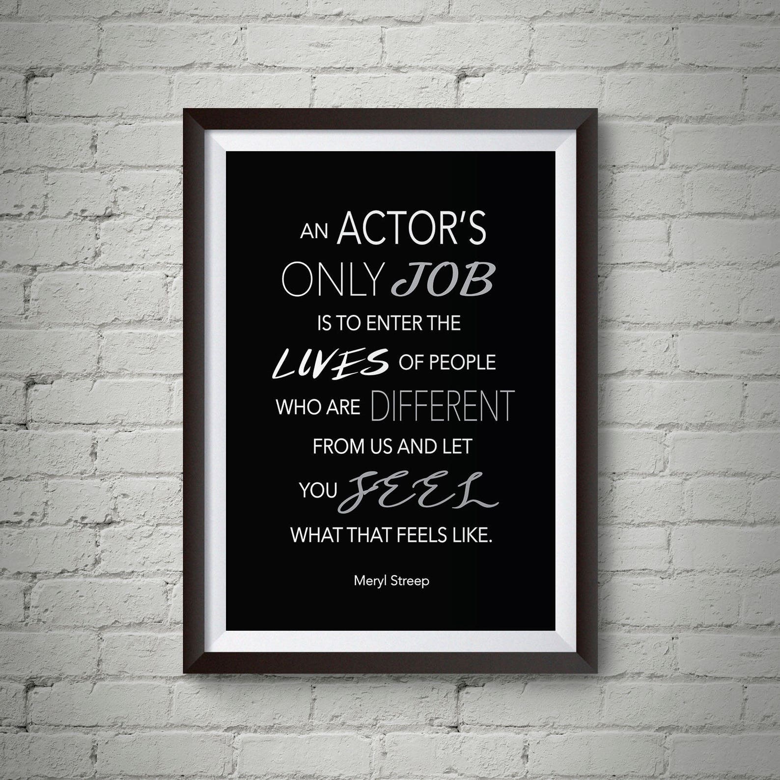 An ACTOR'S ONLY JOB Wall Art Printable Wall Art Etsy