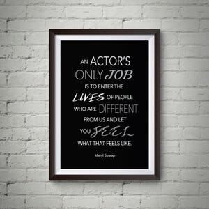 An ACTOR&#39;S ONLY JOB Wall Art - Printable Wall Art, Printable Posters, Actor Wall Art, Actor Gifts, Gifts for Actors, Last Minute Actor Gift