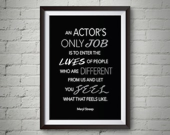 An ACTOR'S ONLY JOB Wall Art - Printable Wall Art, Printable Posters, Actor Wall Art, Actor Gifts, Gifts for Actors, Last Minute Actor Gift