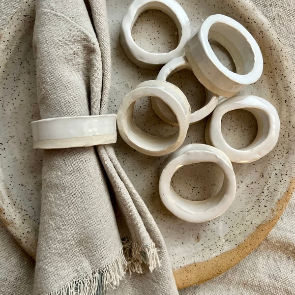 Ceramic napkin ring holders