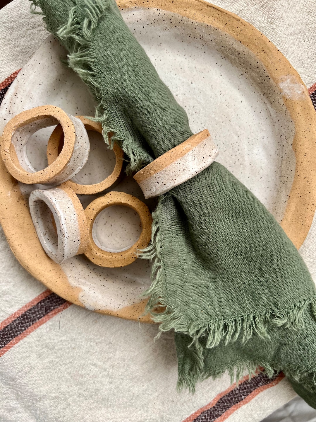 Ceramic Napkin Ring Holders Etsy