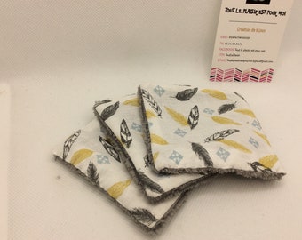 Washable make-up remover wipes x3