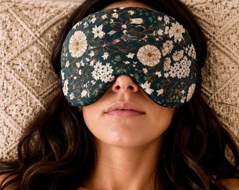 Oversized XL Weighted Flaxseed Eye Mask, Migraine Headache Relief, All Natural Self Care Gift, Travel Mask, Organic Lavender Aromatherapy