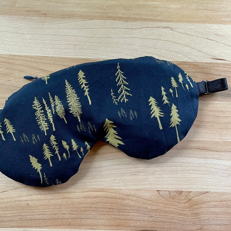 Weighted Flaxseed Eye Mask, All Natural, Washable Cotton Cover, Lavender or Eucalyptus, Sleep Mask, Self Care Gift, Headache Migraine Relief Midnight Forest