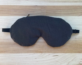 Organic Cotton Weighted Flaxseed Eye Mask, add Lavender or Eucalyptus, Migraine Headache Relief, Cooling Mask, Removable Washable Cover