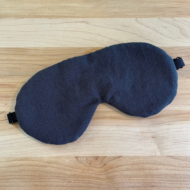 Organic Cotton Sleep Mask, Eye Mask, Prints, Solids, Self Care, Relaxation, Aromatherapy, Meditation, Yoga, Sleep, Travel, Unscented Black Solid