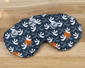 Organic Cotton Weighted Flaxseed Eye Mask, add Lavender or Eucalyptus, Migraine Headache Relief, Cooling Mask, Removable Washable Cover
