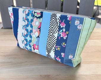 Gesteppte Baumwolle Kosmetiktasche Toilettenartikel Reise Make-up Tasche Handgefertigtes Geschenk für Mama Muttertag Badezimmer Dusche Kit Benutzerdefinierte einer Art