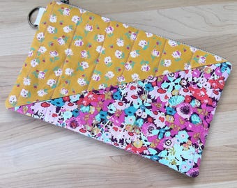 Gesteppte Baumwolle Stiftebeutel Kulturbeutel Kosmetiktasche Reise Clutch Make-up Handmade Geschenk Muttertag Nach Maß auf Bestellung angefertigt