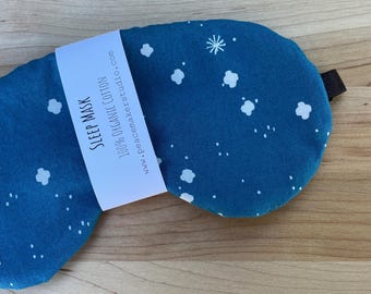 Bio-Baumwolle Schlafmaske, Blue Star Eye Maske, Aromatherapie, Entspannung, Meditation, Yoga, Geschenkidee, Self Care Geschenk, verstellbare Reisemaske