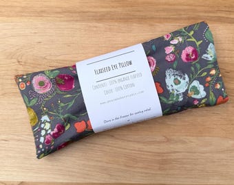 Organic Flaxseed Eye Pillow, Lavender or Eucalyptus, Washable Cotton Cover