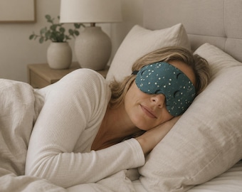 Cotton Sleep Mask, Eye Mask, Self Care, Relaxation, Meditation, Yoga, Spa Mask, Gift for Mom, Adjustable Travel Mask, Better Sleep