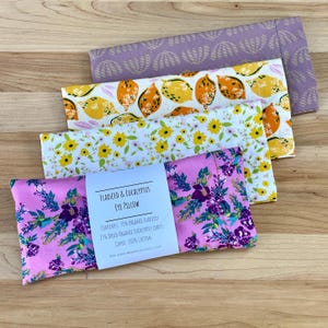 Eye Pillow, Organic Flaxseed & Lavender or Eucalyptus, also Unscented, Removable Washable Cotton Cover, Aromatherapy, Self Care Gift, 5 oz