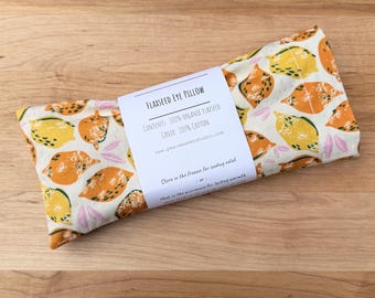 Organic Flaxseed Eye Pillow, Lavender or Eucalyptus, Washable Cotton Cover