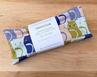 Organic Flaxseed Eye Pillow, Lavender or Eucalyptus, Washable Cotton Cover