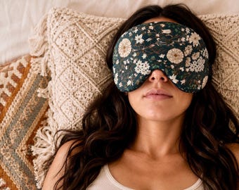Oversized Weighted Flaxseed Eye Mask, XL Spa Mask, Ultimate Self Care, Headache Relief, Heated or Cooling, Sleep Mask, Migraine Mask