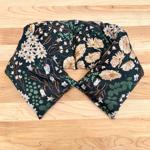 NEW - Flaxseed Shoulder Wrap, All Natural Cotton Cover, Microwave Heating Pad, Organic Flaxseed w/ Lavender or Eucalyptus, Self Care Gift