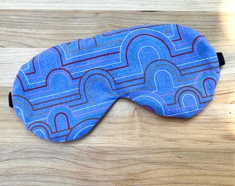 Schlafmaske aus Bio-Baumwolle, Regenbogen-Druck, für Reisen, Entspannung, Meditation, Yoga, Geschenkidee, verstellbarer Gurt