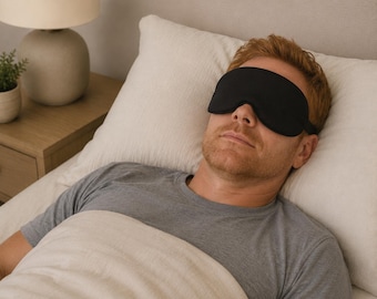 Cotton Sleep Mask, Eye Mask, Self Care, Relaxation, Meditation, Yoga, Spa Mask, Gift for Dad, Adjustable Travel Mask, Better Sleep