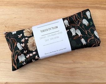 Weighted Flaxseed Eye Pillow, Organic Lavender or Eucalyptus Aromatherapy, Washable Cotton Cover, Microwave Safe, Self Care Gift, Heat Pack