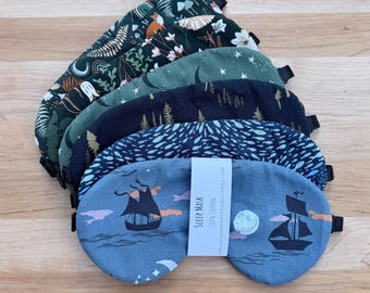 Premium Cotton Sleep Mask, All Natural Sleep Aid, Machine Washable, Travel Essential, Relaxing, Meditation, Better Sleep, Self Care Gift