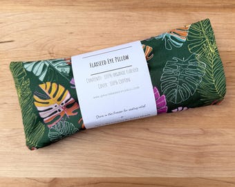 Organic Flaxseed Eye Pillow, Lavender or Eucalyptus, Washable Cotton Cover