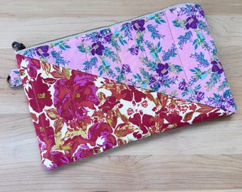 Gesteppte Baumwolle Stiftebeutel Kulturbeutel Kosmetiktasche Reise Clutch Make-up Handmade Geschenk Muttertag Nach Maß auf Bestellung angefertigt