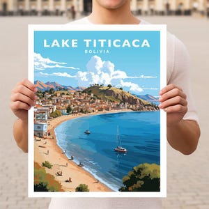 Copacabana Bolivia Lake Titicaca Travel Wall Art Poster Print