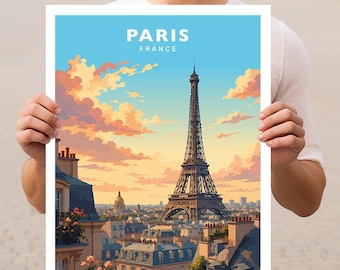 Paris Frankrike Resa Väggkonst Poster Tryck