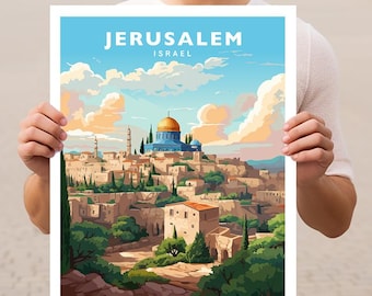 Plakat ścienny do Jerozolimy z podróżą