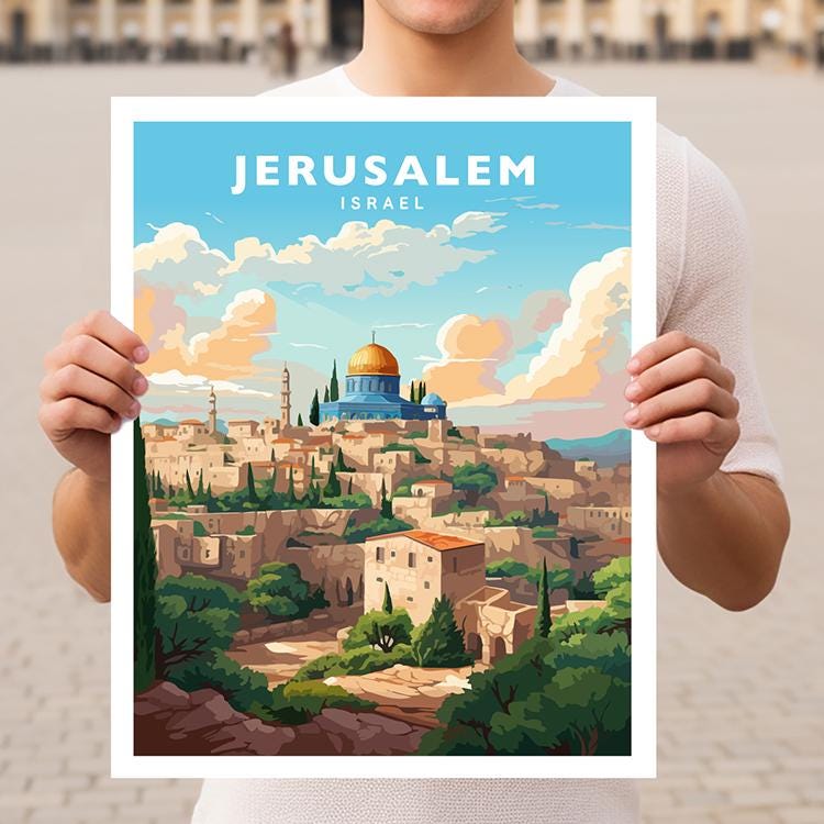 Jerusalem Travel Wall Art Poster Print - Etsy