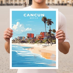Cancun Mexico Quintana Roo Travel Wall Art Poster Print