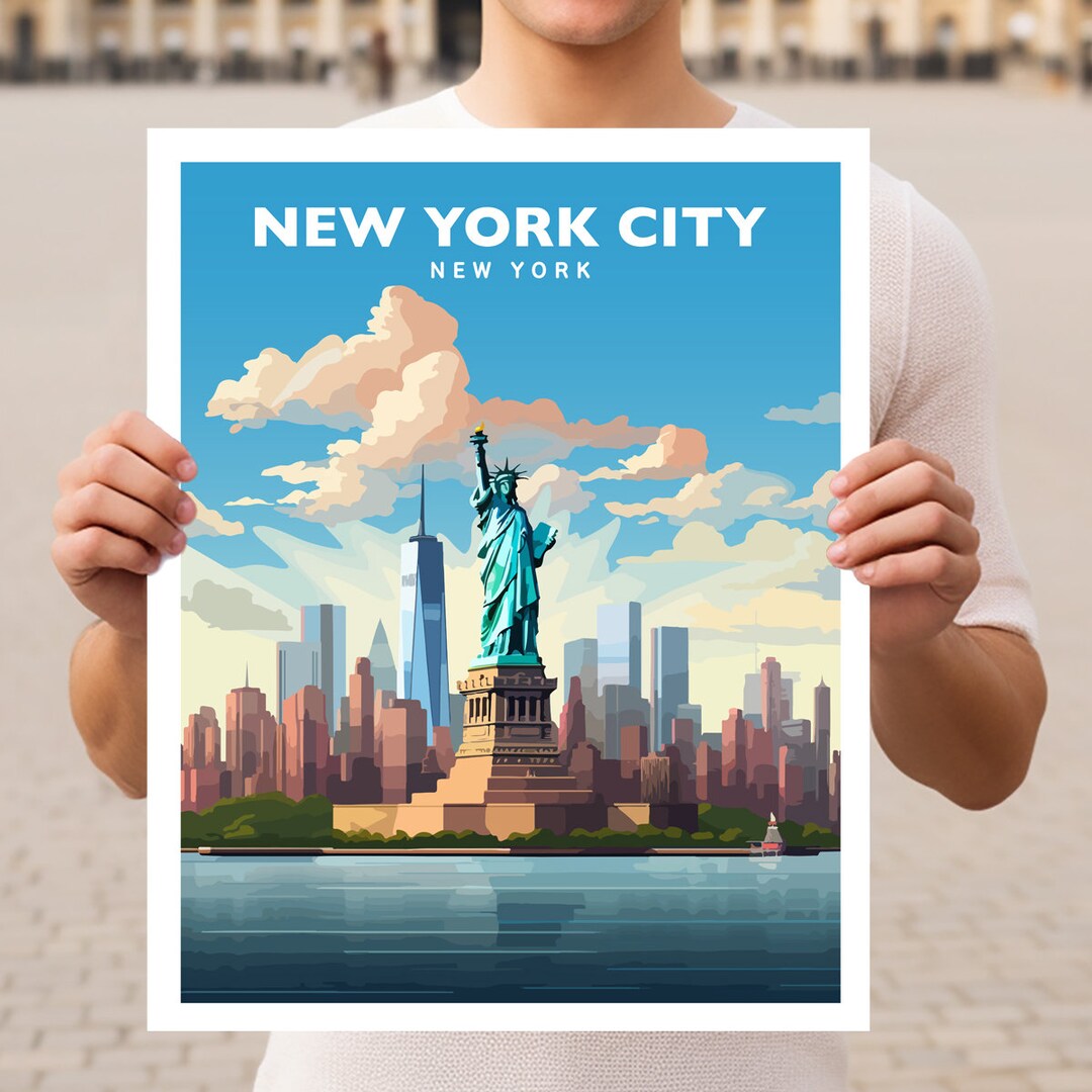 New York City New York Statue of Liberty Travel Wall Art Poster Print ...