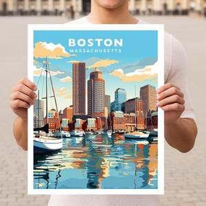 Boston Massachusetts Travel Wall Art Poster Print