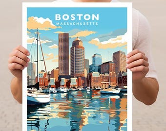 Boston Massachusetts Travel Wall Art Poster Print